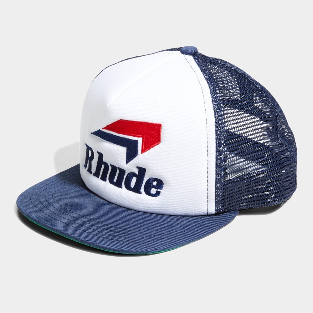 Rhude Blue and White Trucker Hat
